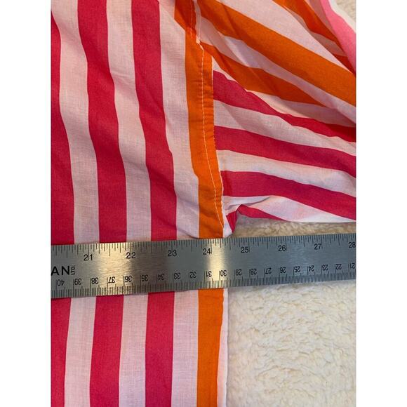 Beach Riot Cotton Button Down Blouse Cover Up Striped Size L/XL Boxy Fit - Picture 3 of 5